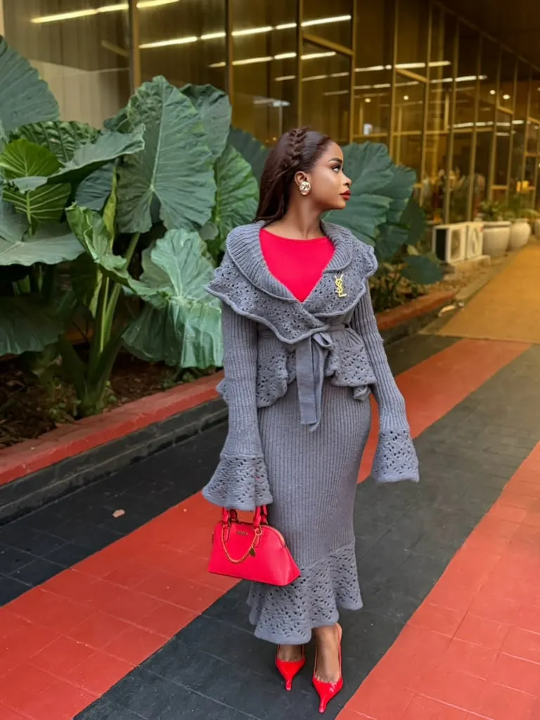 Slate crochet knit set